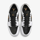 Air Jordan 1 Low White Black Metallic Gold Swoosh