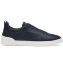 Zegna Deerskin Triple Stitch Navy Blue